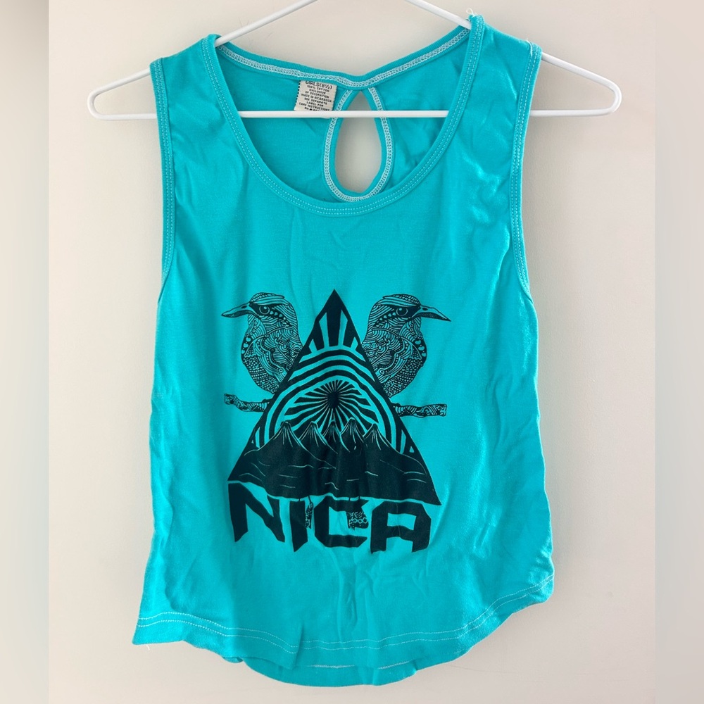 Nicaragua Turquoise Graphic Tank Top